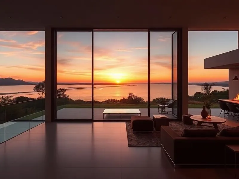 Modern glass sliding patio door system in a Houston home
